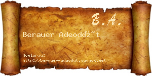 Berauer Adeodát névjegykártya
